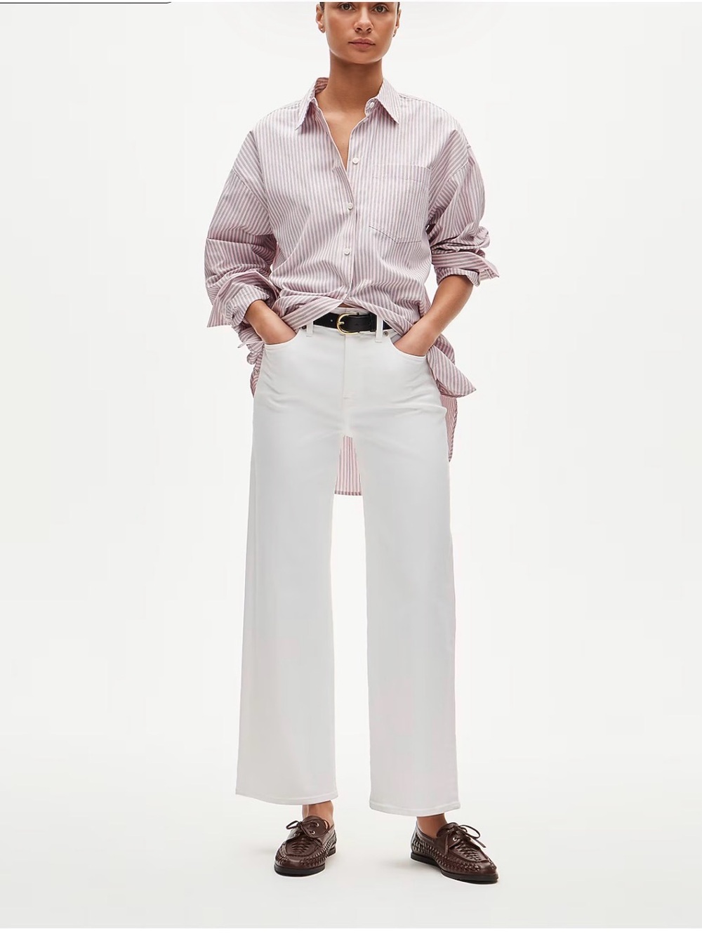 J. Crew White Wide-Leg Jeans